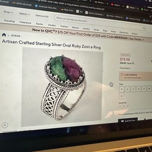 Artisan crafted sterling silver oval ruby Zoist e ring
